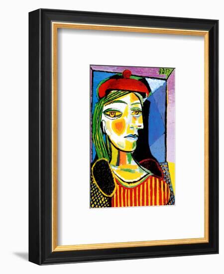 Girl with Red Beret-Pablo Picasso-Framed Art Print