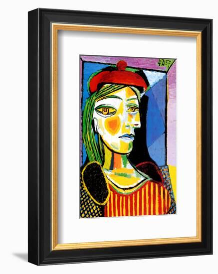 Girl with Red Beret-Pablo Picasso-Framed Art Print