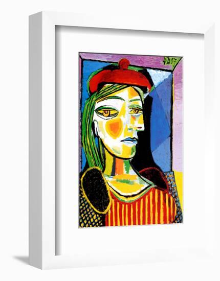 Girl with Red Beret-Pablo Picasso-Framed Art Print