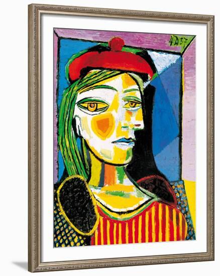 Girl with Red Beret-Pablo Picasso-Framed Art Print