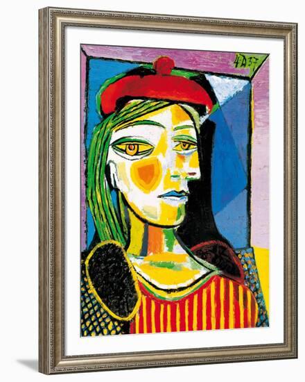 Girl with Red Beret-Pablo Picasso-Framed Art Print