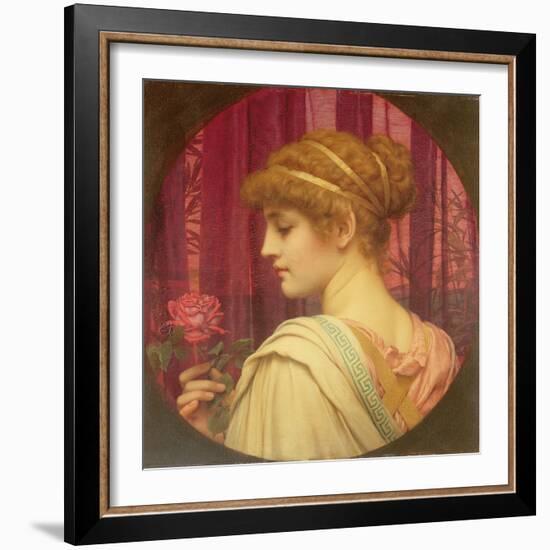 Girl with Red Rose-John William Godward-Framed Giclee Print