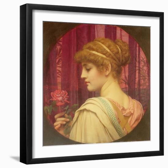 Girl with Red Rose-John William Godward-Framed Giclee Print