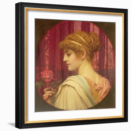 Girl with Red Rose-John William Godward-Framed Giclee Print