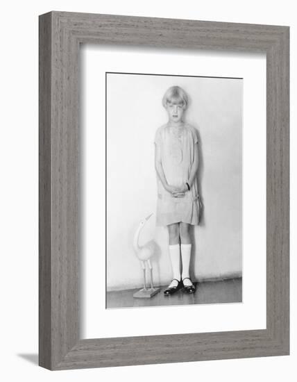 Girl with Stork, Mexico City, C.1926-Tina Modotti-Framed Photographic Print