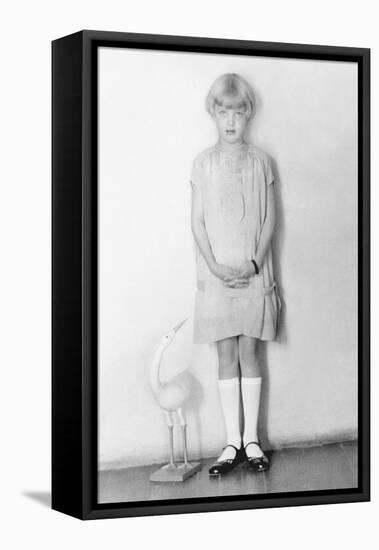 Girl with Stork, Mexico City, C.1926-Tina Modotti-Framed Premier Image Canvas
