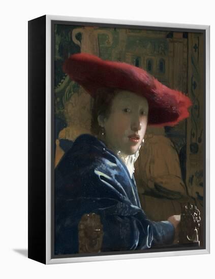 Girl with the Red Hat, C. 1665-66-Johannes Vermeer-Framed Stretched Canvas