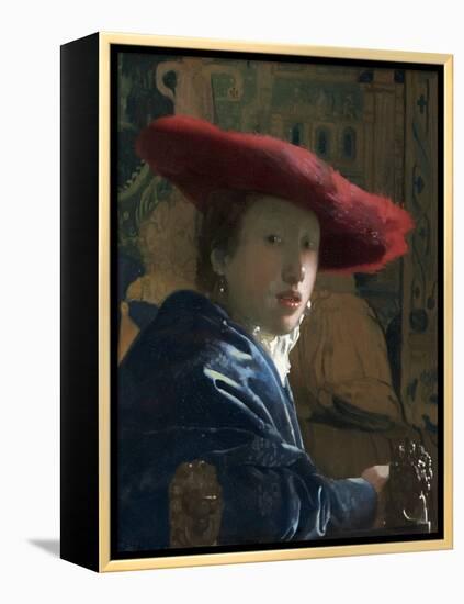 Girl with the Red Hat, C. 1665-66-Johannes Vermeer-Framed Stretched Canvas
