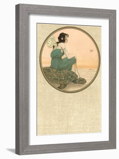 Girl with Tortoise, Art Nouveau--Framed Art Print