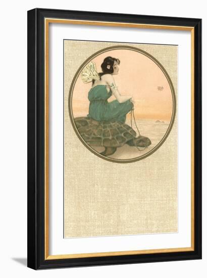 Girl with Tortoise, Art Nouveau-null-Framed Art Print