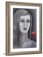 Girl with Tulip-Ruth Addinall-Framed Giclee Print