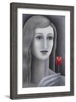 Girl with Tulip-Ruth Addinall-Framed Giclee Print