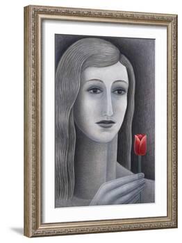 Girl with Tulip-Ruth Addinall-Framed Giclee Print