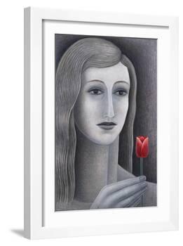 Girl with Tulip-Ruth Addinall-Framed Giclee Print
