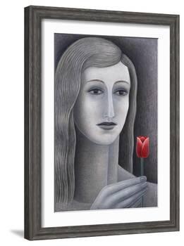 Girl with Tulip-Ruth Addinall-Framed Giclee Print