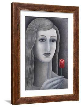 Girl with Tulip-Ruth Addinall-Framed Giclee Print