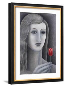 Girl with Tulip-Ruth Addinall-Framed Giclee Print