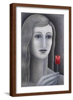 Girl with Tulip-Ruth Addinall-Framed Giclee Print