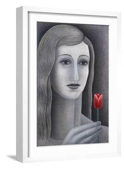 Girl with Tulip-Ruth Addinall-Framed Giclee Print