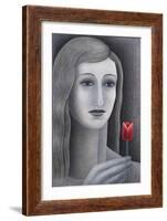 Girl with Tulip-Ruth Addinall-Framed Giclee Print