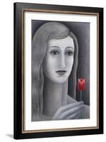 Girl with Tulip-Ruth Addinall-Framed Giclee Print