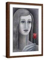 Girl with Tulip-Ruth Addinall-Framed Giclee Print