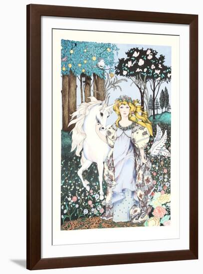 Girl with Unicorn-Gina Tomao-Framed Collectable Print