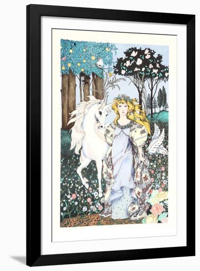 Girl with Unicorn-Gina Tomao-Framed Collectable Print
