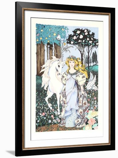 Girl with Unicorn-Gina Tomao-Framed Collectable Print
