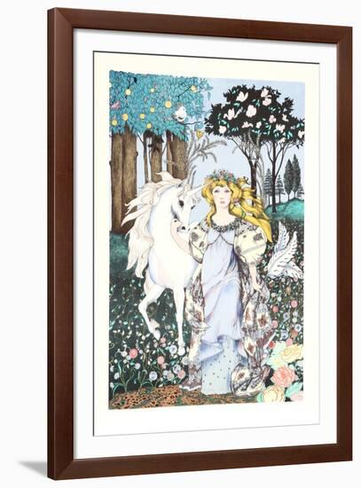 Girl with Unicorn-Gina Tomao-Framed Collectable Print