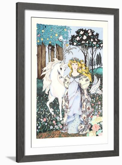 Girl with Unicorn-Gina Tomao-Framed Collectable Print