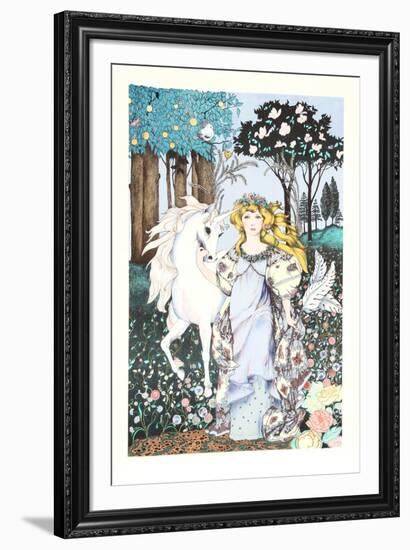 Girl with Unicorn-Gina Tomao-Framed Collectable Print