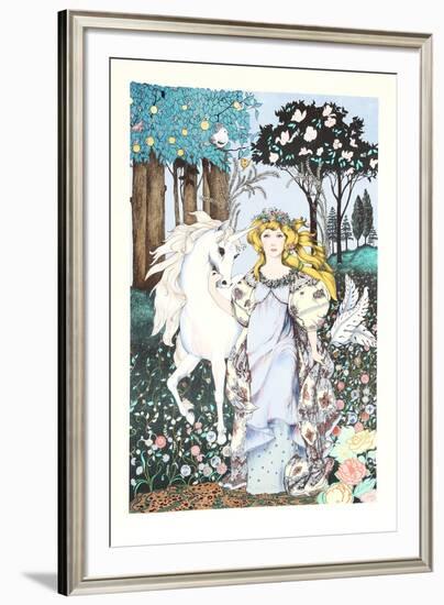 Girl with Unicorn-Gina Tomao-Framed Collectable Print