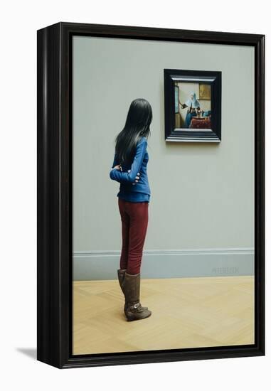 Girl with Vermeer, 2014-Max Ferguson-Framed Premier Image Canvas