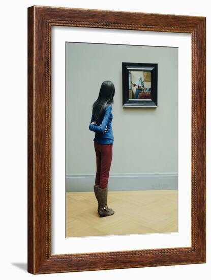 Girl with Vermeer, 2014-Max Ferguson-Framed Giclee Print