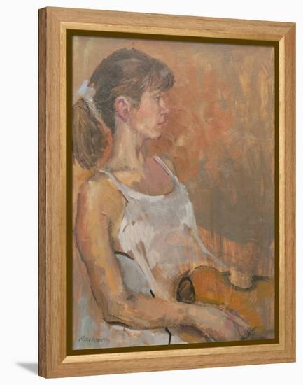 Girl with Violin, 2007-Pat Maclaurin-Framed Premier Image Canvas