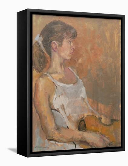 Girl with Violin, 2007-Pat Maclaurin-Framed Premier Image Canvas