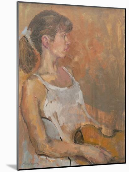 Girl with Violin, 2007-Pat Maclaurin-Mounted Giclee Print