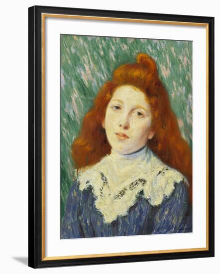 Girl with White Small Collar-Claude Monet-Framed Giclee Print