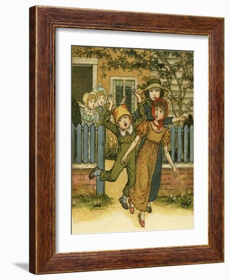 Girls and boys come-Kate Greenaway-Framed Giclee Print