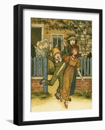 Girls and boys come-Kate Greenaway-Framed Giclee Print