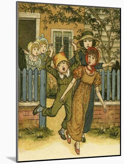 Girls and boys come-Kate Greenaway-Mounted Giclee Print