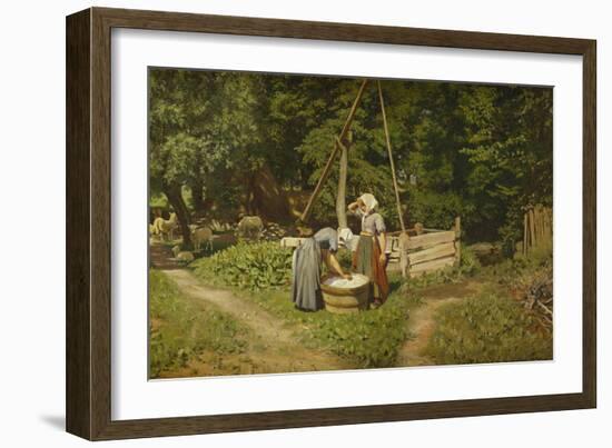 Girls at a Well-Viggo Pedersen-Framed Giclee Print