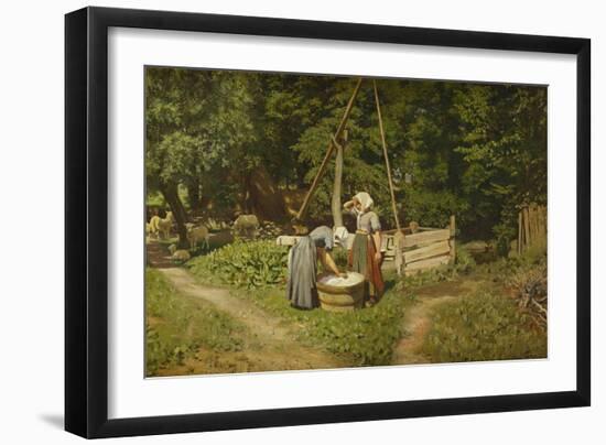 Girls at a Well-Viggo Pedersen-Framed Giclee Print