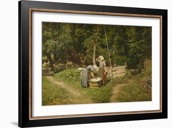 Girls at a Well-Viggo Pedersen-Framed Giclee Print