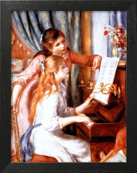 Girls at Piano-Pierre-Auguste Renoir-Framed Art Print