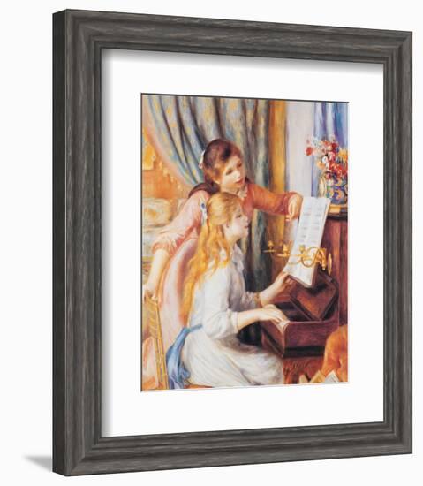 Girls at the Piano-Pierre-Auguste Renoir-Framed Art Print