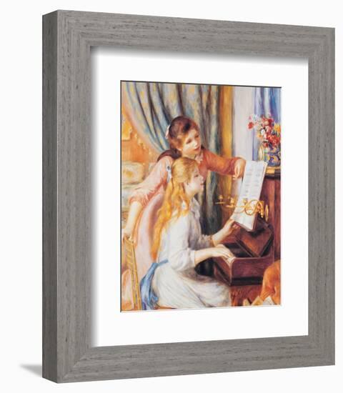 Girls at the Piano-Pierre-Auguste Renoir-Framed Art Print