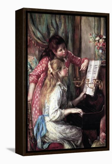 Girls at the Piano-Pierre-Auguste Renoir-Framed Stretched Canvas