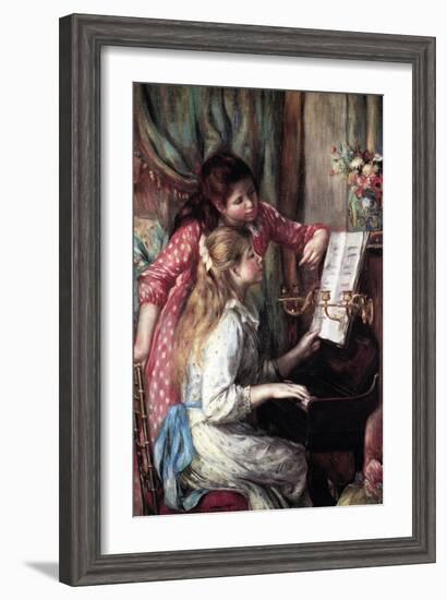 Girls at the Piano-Pierre-Auguste Renoir-Framed Art Print